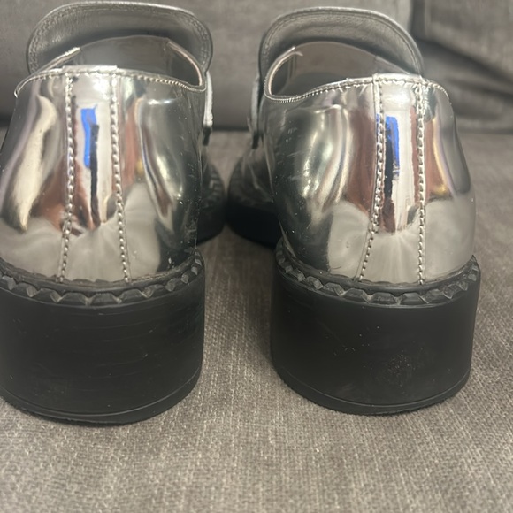PRADA Silver Loafers size 37.5 - Picture 3 of 9